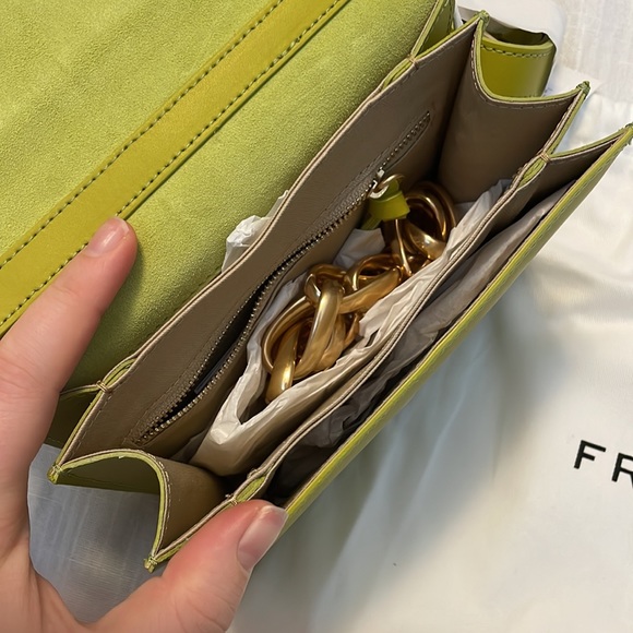 NWT Frame Le Signature Mini Leather Crossbody/Shoulder Bag - Chartreuse - Picture 6 of 6